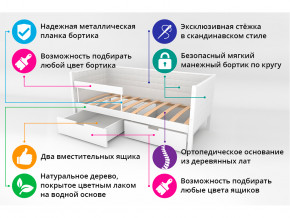 Кровать-тахта мягкая Svogen с ящиками и бортиком дерево-белый в Оренбурге - orenburg.magazinmebel.ru | фото - изображение 3