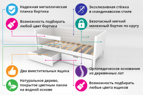 Кровать-тахта Svogen мягкая с ящиками и бортиком с фото белый/барашки в Оренбурге - orenburg.magazinmebel.ru | фото - изображение 2